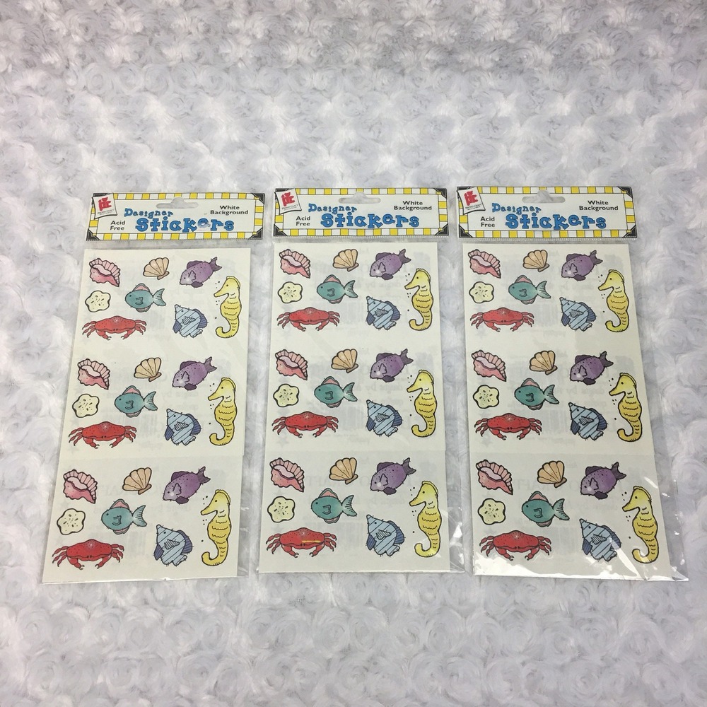 Provo Craft Beach Ocean Nautical Fish Shell Seahorse Crab Acid Free Stickers‎